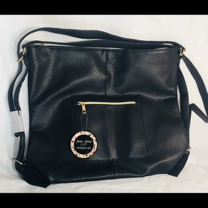 Women’s black 2 in 1 tote backpack